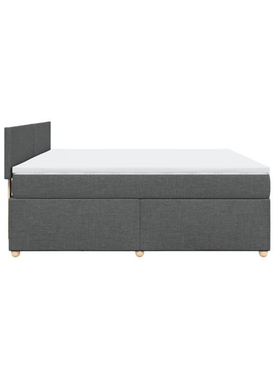 Box spring postel s matrací tmavě šedá 180x200 cm textil