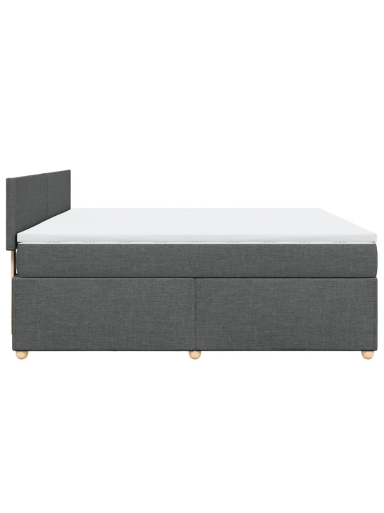 Box spring postel s matrací tmavě šedá 180x200 cm textil