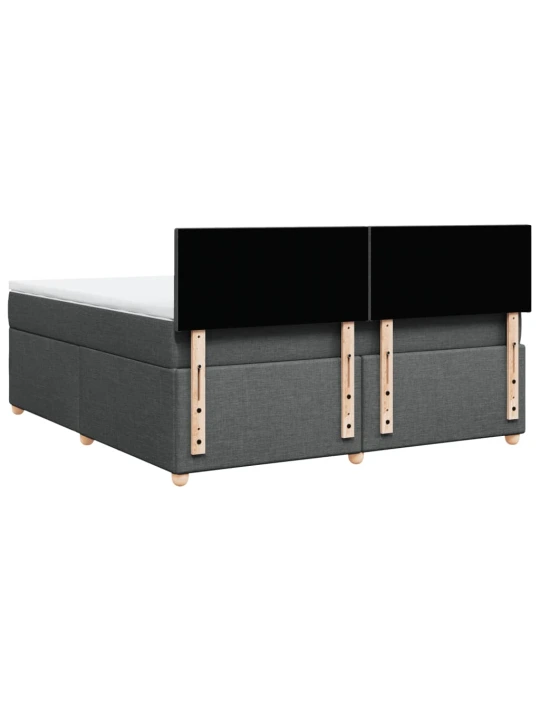 Box spring postel s matrací tmavě šedá 180x200 cm textil