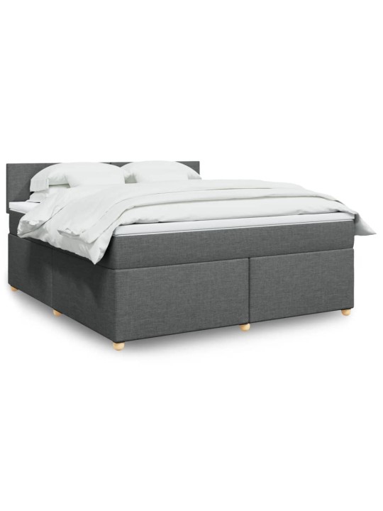 Box spring postel s matrací tmavě šedá 180x200 cm textil