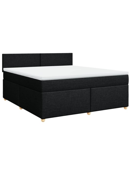 Box spring postel s matrací černá 180x200 cm textil