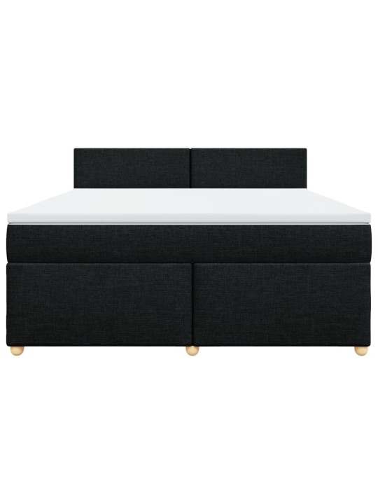 Box spring postel s matrací černá 180x200 cm textil