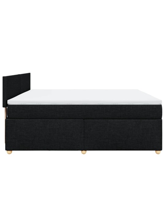 Box spring postel s matrací černá 180x200 cm textil