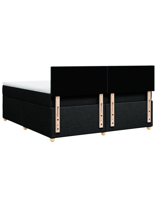 Box spring postel s matrací černá 180x200 cm textil