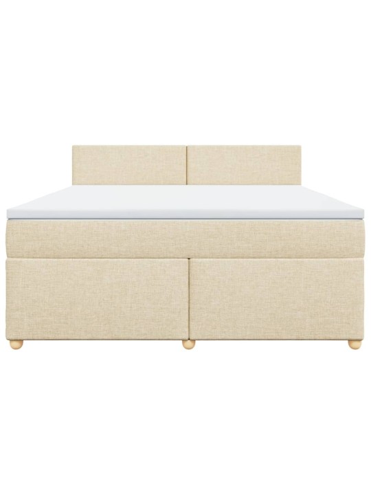 Box spring postel s matrací krémová 180x200 cm textil