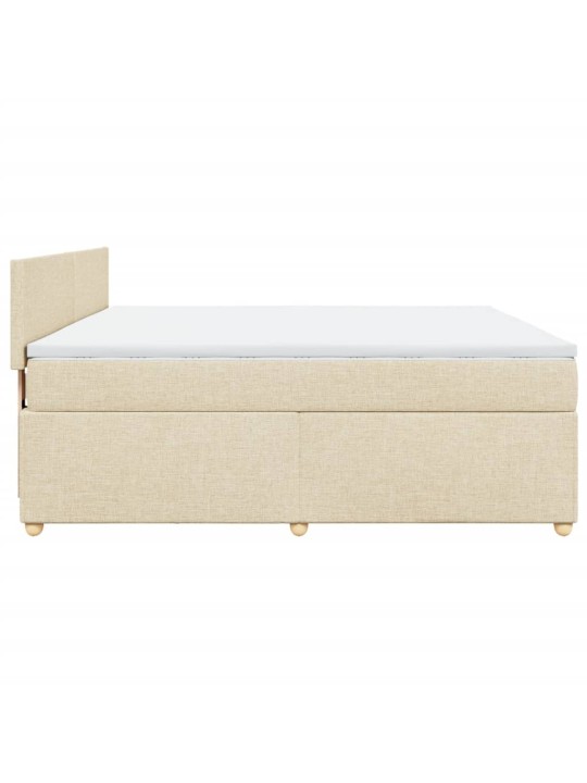 Box spring postel s matrací krémová 180x200 cm textil