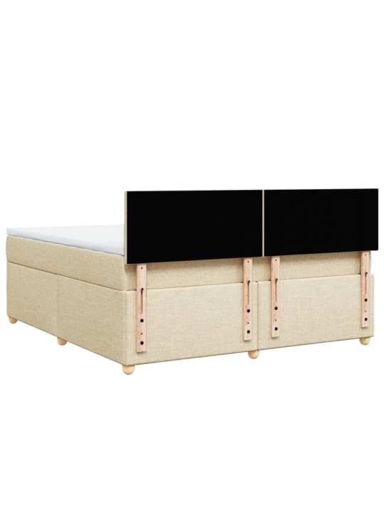 Box spring postel s matrací krémová 180x200 cm textil