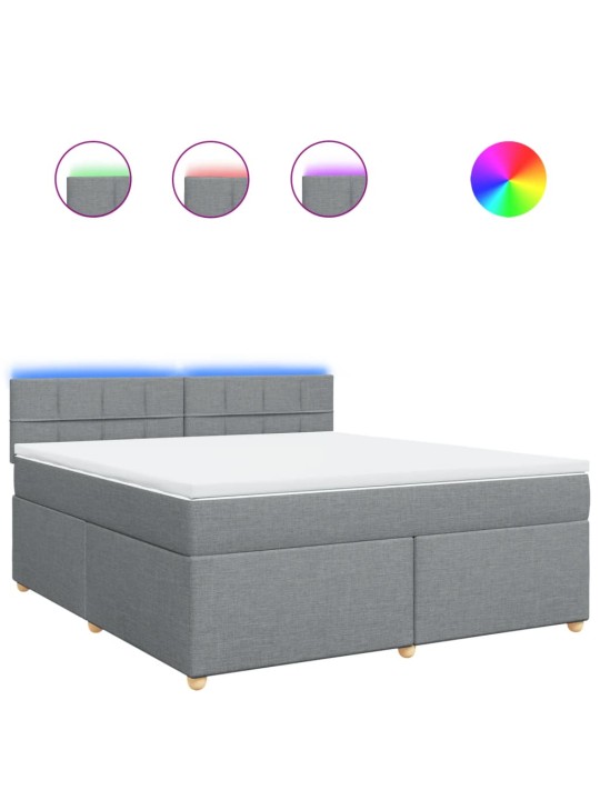 Box spring postel s matrací světle šedá 180 x 200 cm textil