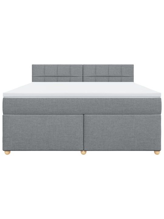 Box spring postel s matrací světle šedá 180 x 200 cm textil