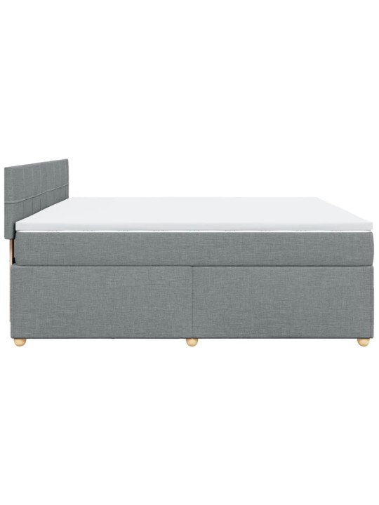 Box spring postel s matrací světle šedá 180 x 200 cm textil