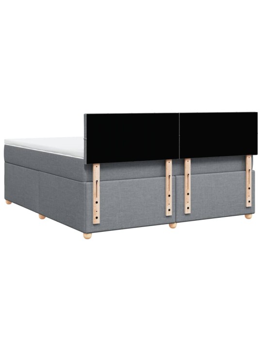 Box spring postel s matrací světle šedá 180 x 200 cm textil