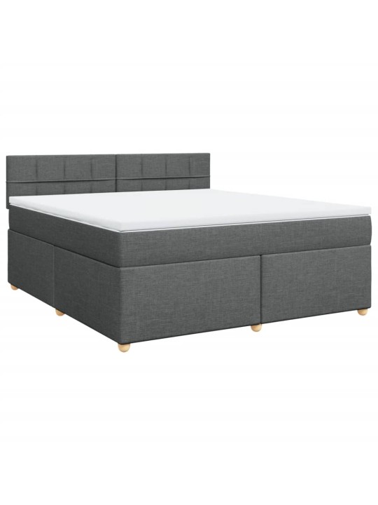 Box spring postel s matrací tmavě šedá 180x200 cm textil