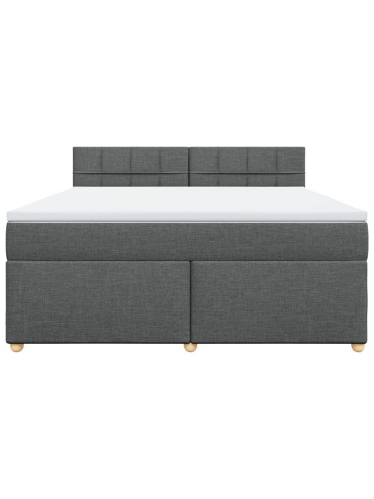 Box spring postel s matrací tmavě šedá 180x200 cm textil