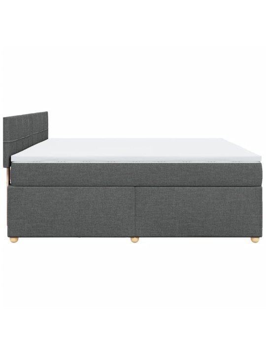 Box spring postel s matrací tmavě šedá 180x200 cm textil