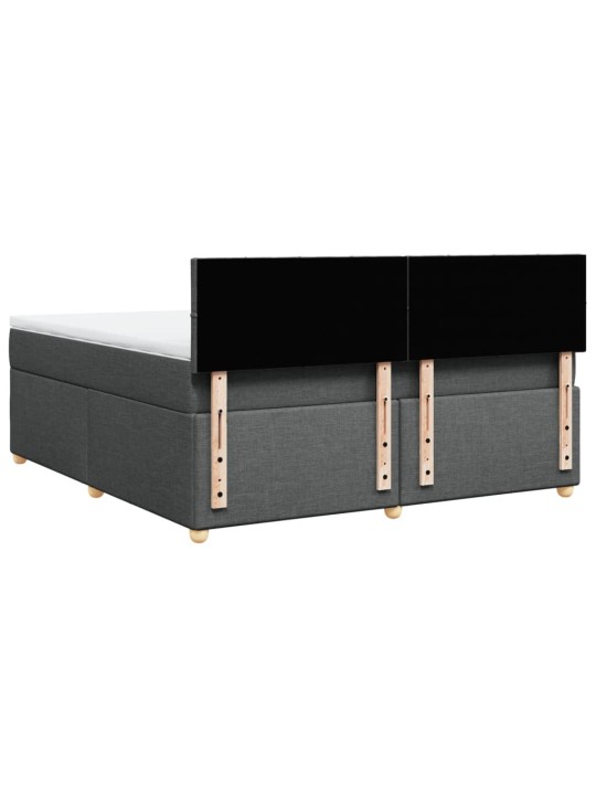 Box spring postel s matrací tmavě šedá 180x200 cm textil