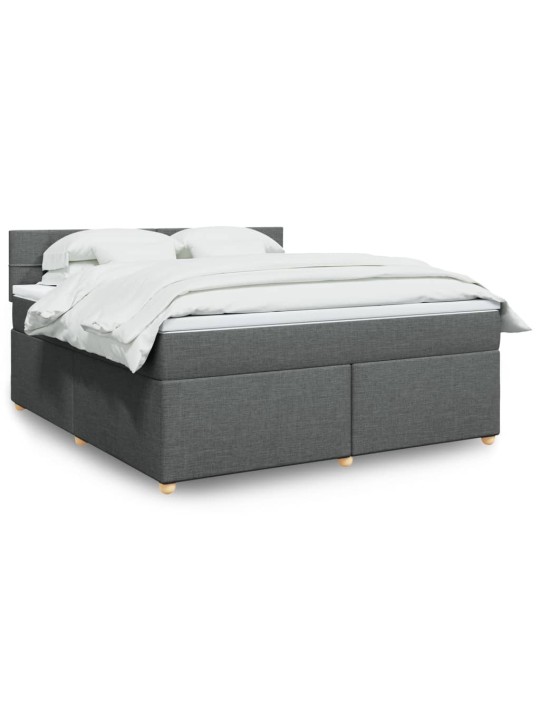 Box spring postel s matrací tmavě šedá 180x200 cm textil