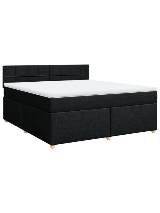 Box spring postel s matrací černá 180x200 cm textil