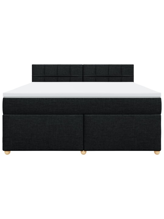 Box spring postel s matrací černá 180x200 cm textil