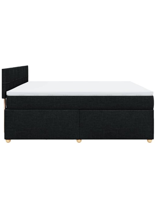 Box spring postel s matrací černá 180x200 cm textil