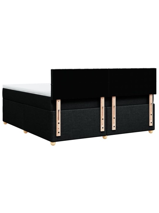 Box spring postel s matrací černá 180x200 cm textil