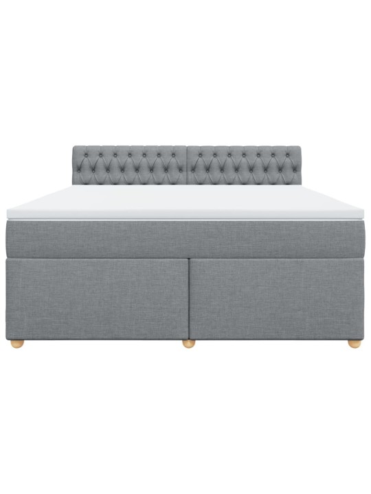 Box spring postel s matrací světle šedá 180 x 200 cm textil