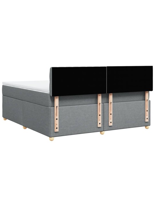 Box spring postel s matrací světle šedá 180 x 200 cm textil