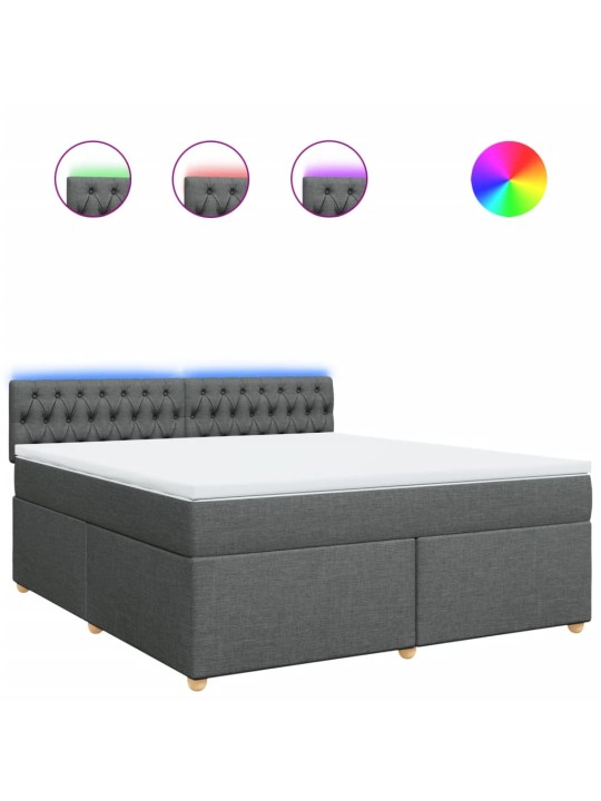 Box spring postel s matrací tmavě šedá 180x200 cm textil