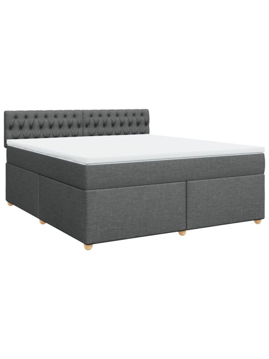 Box spring postel s matrací tmavě šedá 180x200 cm textil