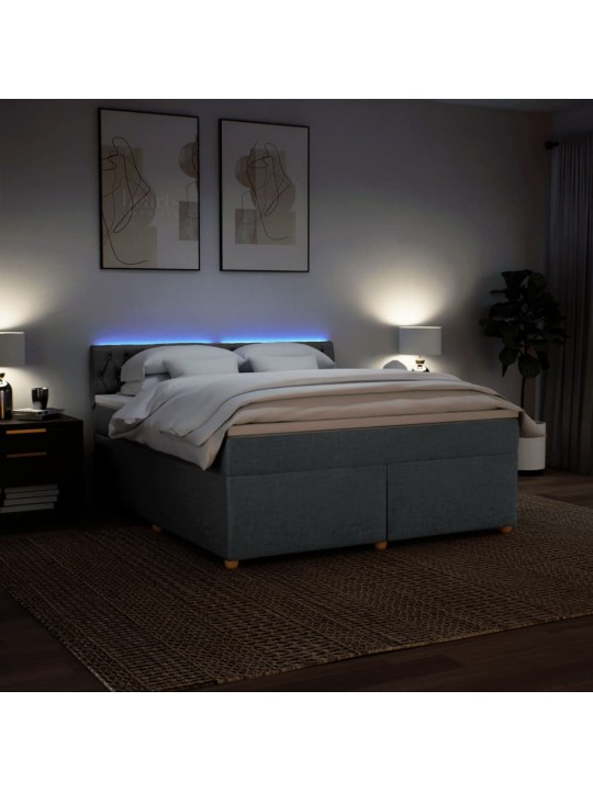Box spring postel s matrací tmavě šedá 180x200 cm textil