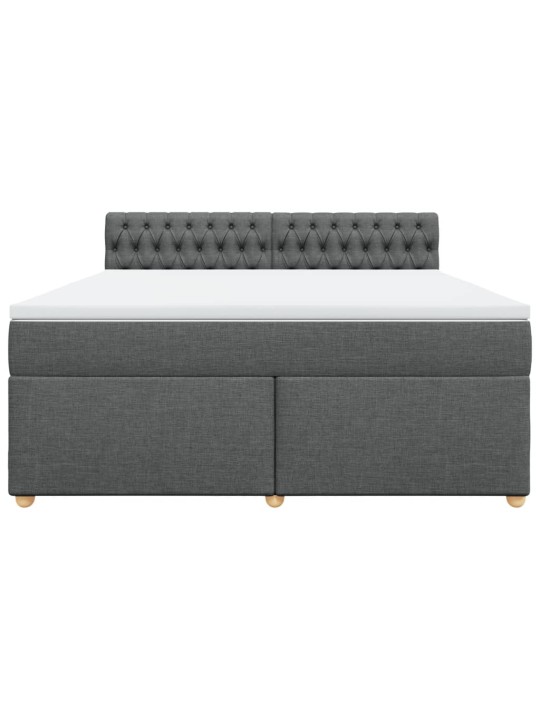 Box spring postel s matrací tmavě šedá 180x200 cm textil