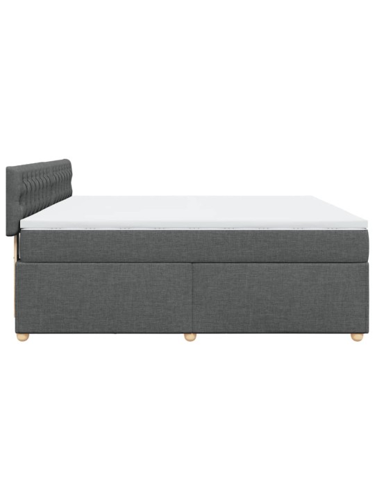 Box spring postel s matrací tmavě šedá 180x200 cm textil