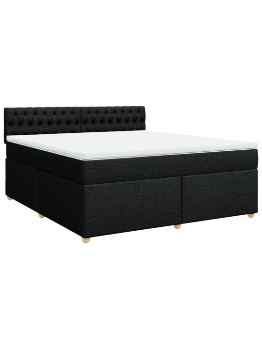 Box spring postel s matrací černá 180x200 cm textil