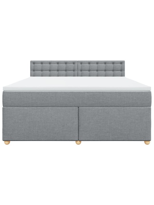 Box spring postel s matrací světle šedá 180 x 200 cm textil