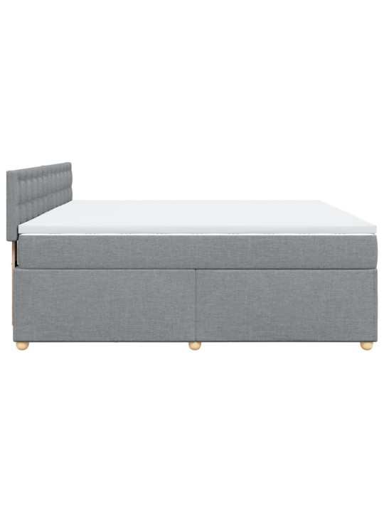 Box spring postel s matrací světle šedá 180 x 200 cm textil