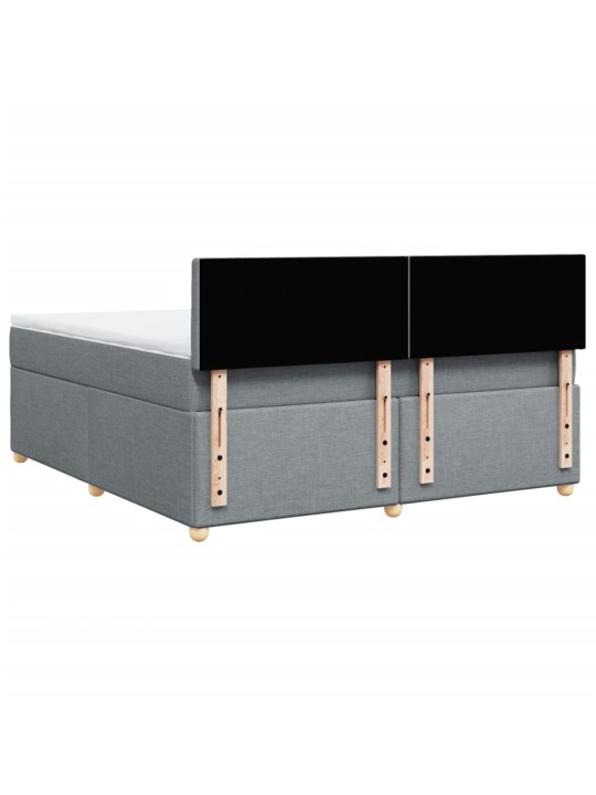 Box spring postel s matrací světle šedá 180 x 200 cm textil