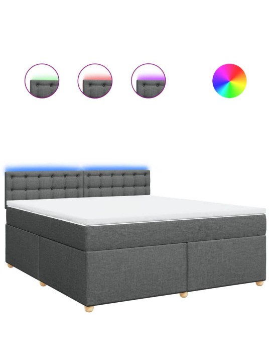 Box spring postel s matrací tmavě šedá 180x200 cm textil