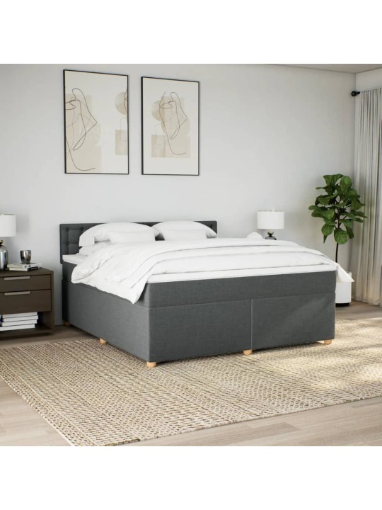 Box spring postel s matrací tmavě šedá 180x200 cm textil