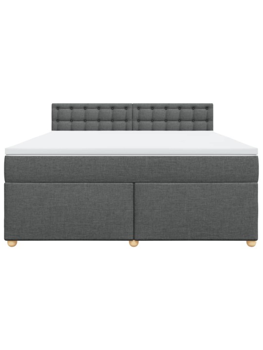 Box spring postel s matrací tmavě šedá 180x200 cm textil