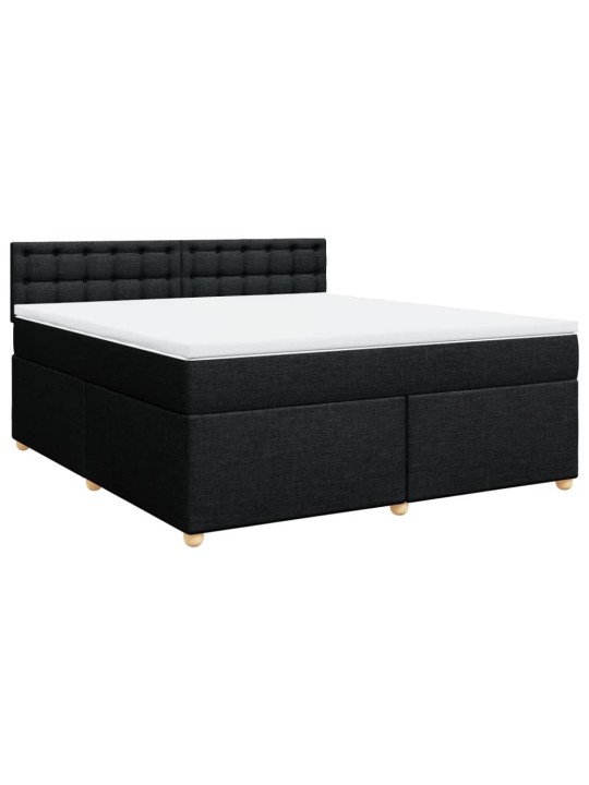 Box spring postel s matrací černá 180x200 cm textil