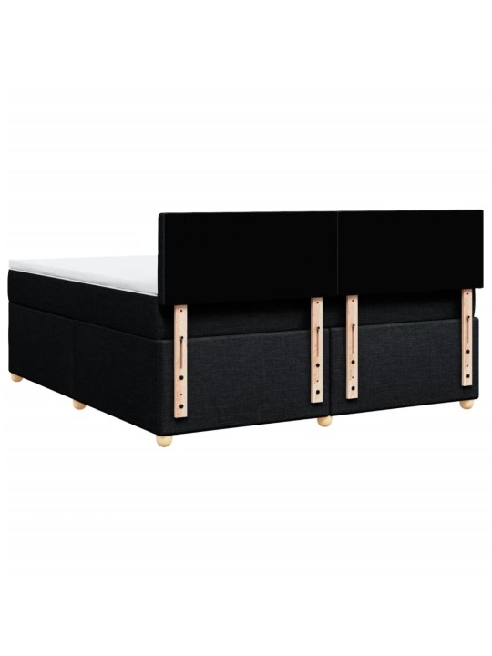 Box spring postel s matrací černá 180x200 cm textil