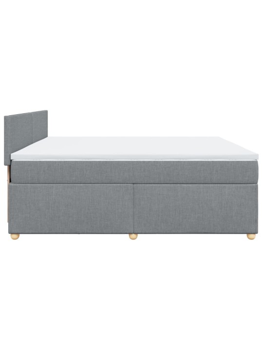 Box spring postel s matrací světle šedá 200 x 200 cm textil
