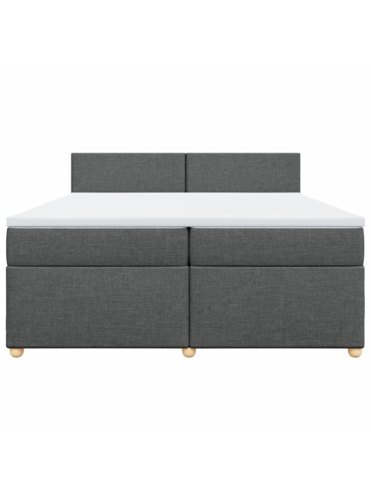 Box spring postel s matrací tmavě šedá 200x200 cm textil