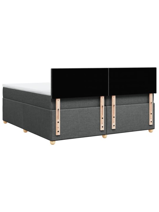 Box spring postel s matrací tmavě šedá 200x200 cm textil