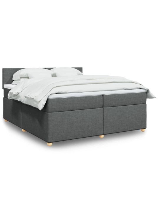 Box spring postel s matrací tmavě šedá 200x200 cm textil
