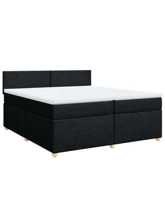 Box spring postel s matrací černá 200x200 cm textil