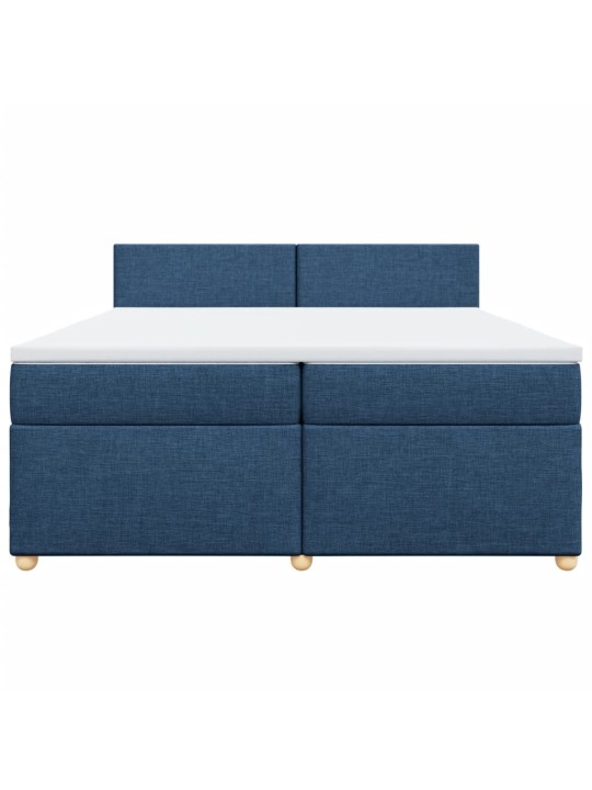 Box spring postel s matrací modrá 200x200 cm textil