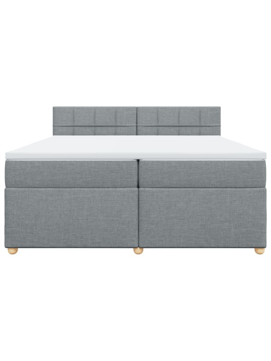 Box spring postel s matrací světle šedá 200 x 200 cm textil