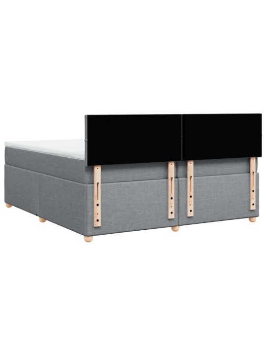 Box spring postel s matrací světle šedá 200 x 200 cm textil
