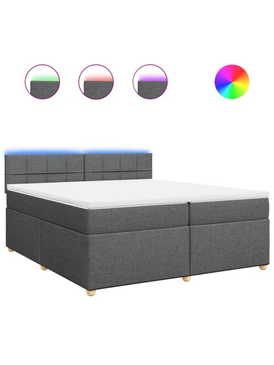 Box spring postel s matrací tmavě šedá 200x200 cm textil
