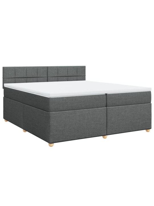 Box spring postel s matrací tmavě šedá 200x200 cm textil